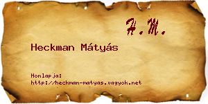 Heckman Mátyás névjegykártya